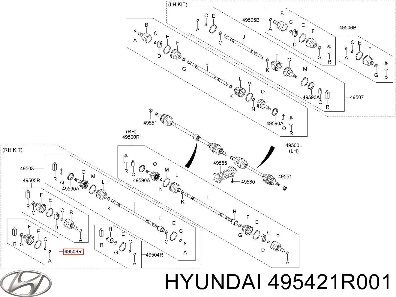 Пыльник ШРУСа внутренний, передней полуоси Hyundai/Kia 495421R001