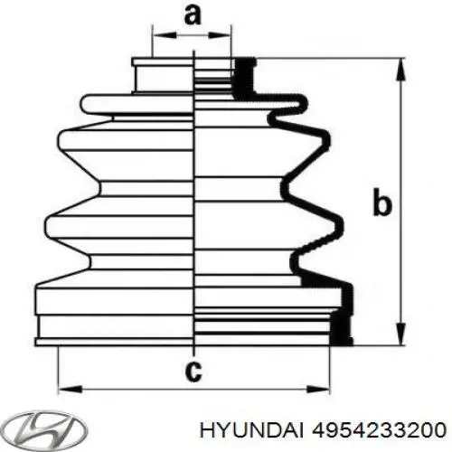 4954233200 Hyundai/Kia пыльник шруса наружный левый