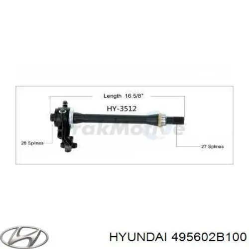 495602B100 Hyundai/Kia Приводной вал промежуточный
