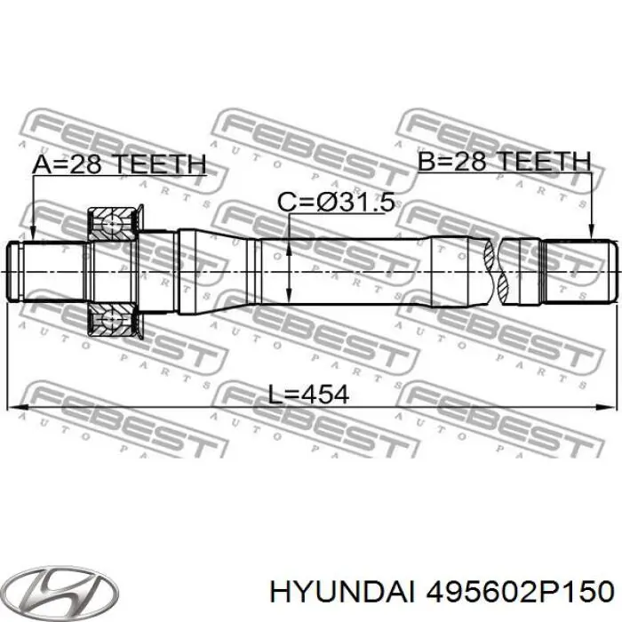 Промвал Hyundai/Kia 495602P150 цена, от 84.65 USD
