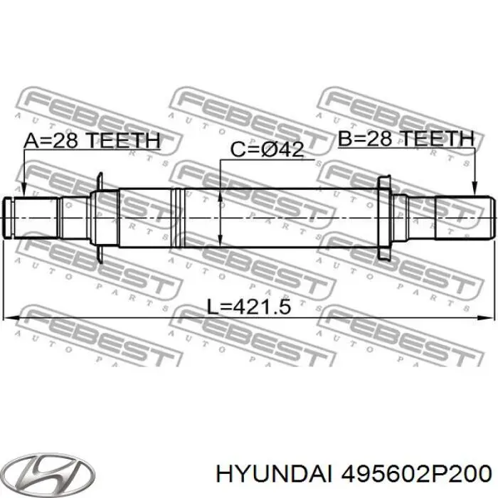 495602P200 Hyundai/Kia Приводной вал промежуточный