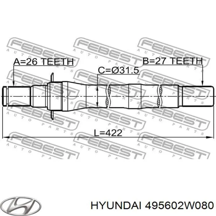  495602W080 Hyundai/Kia