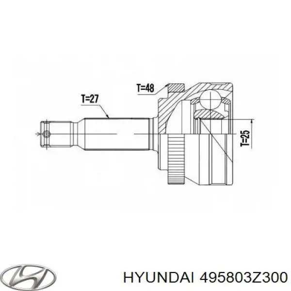 ШРУС внешний передний, правый Hyundai/Kia 495803Z300 цена, от 30.87 USD