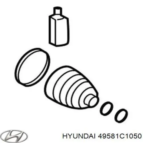 49581C1050 Hyundai/Kia bota de proteção externa direita de junta homocinética