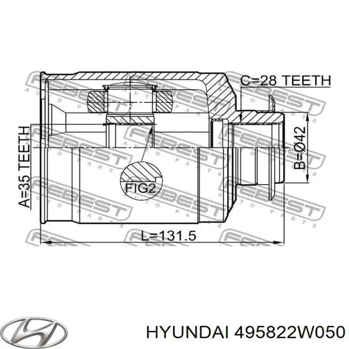 495822W050FFF Hyundai/Kia Граната внутренняя передняя правая