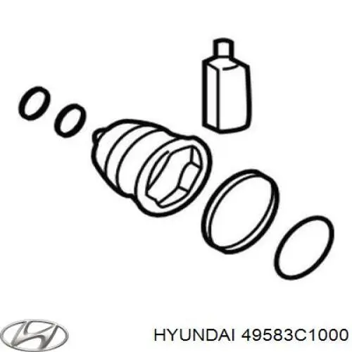 49583C1000 Hyundai/Kia bota de proteção interna de junta homocinética do semieixo dianteiro