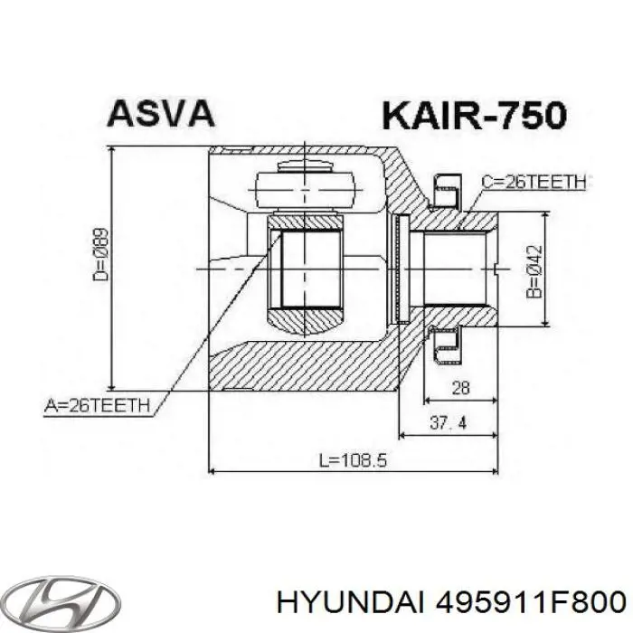 Правая полуось G20008PC Pascal