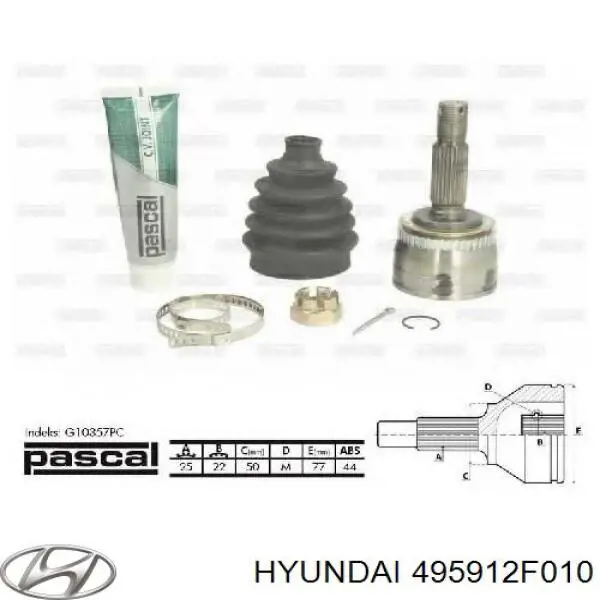 ШРУС наружный передний 495912F010 Hyundai/Kia