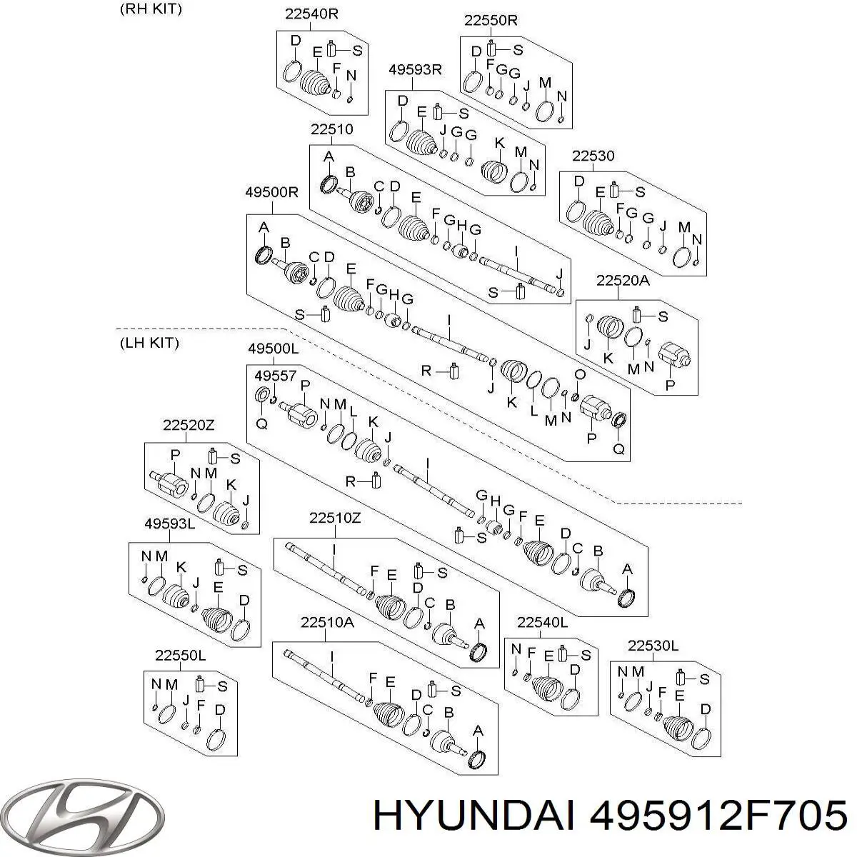 XX495912F705 Market (OEM) Граната наружняя передняя левая