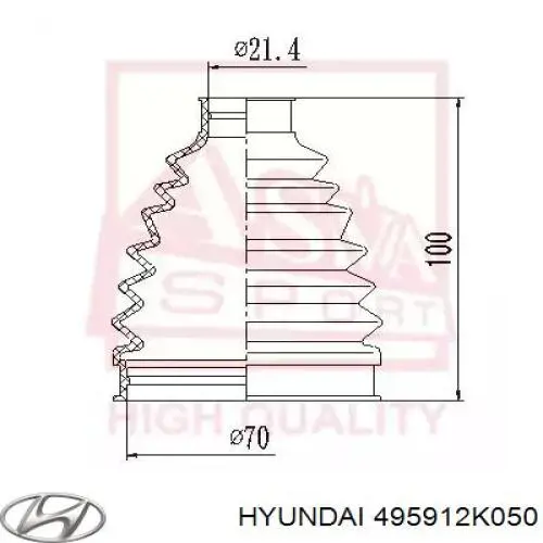 495912K050 Hyundai/Kia Граната наружняя передняя левая