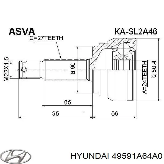  Hyundai/Kia 49591A64A0 цена, от 396.19 USD