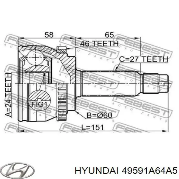 49591A64A5 Hyundai/Kia 