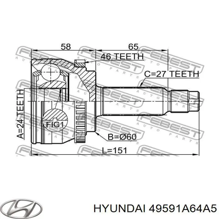  Hyundai/Kia 49591A64A5 цена, от 51.02 USD