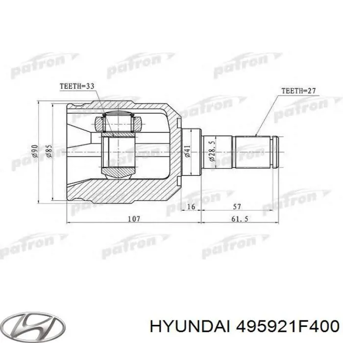 495921F400 Hyundai/Kia шрус внутренний передний