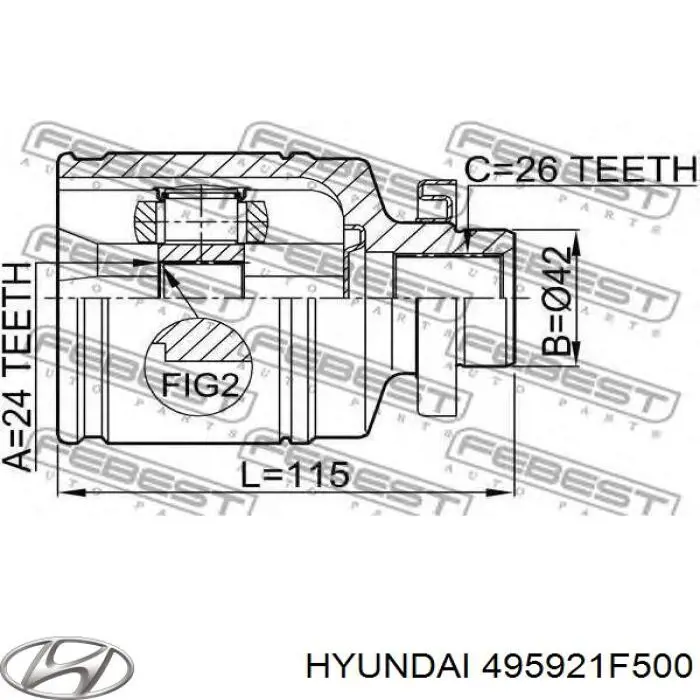 ШРУС внутренний правый 495921F500 Hyundai/Kia