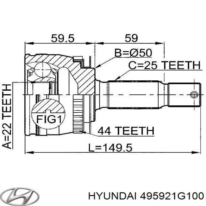 Шарнир привода внутренний Hyundai/Kia 495921G100 цена, от 338.81 USD