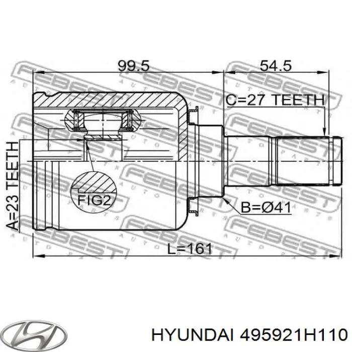 ШРУС внутренний передний левый Hyundai/Kia 495921H110