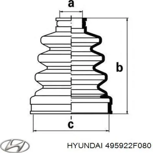 Шарнир угловых скоростей передний левый Hyundai/Kia 495922F080 цена, от 76.02 USD