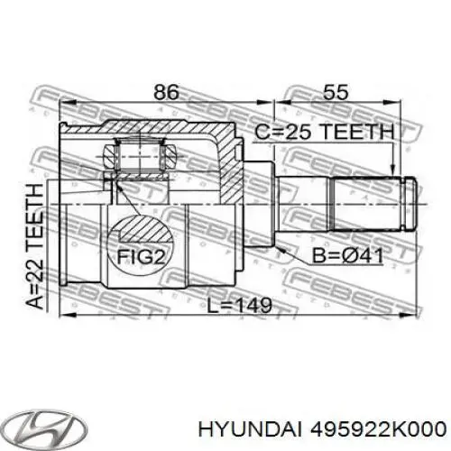 Купить 495922K000 Hyundai/Kia Шарнир угловых скоростей передний правый