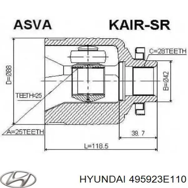 Шарнир привода внутренний Hyundai/Kia 495923E110 цена, от 137.21 USD