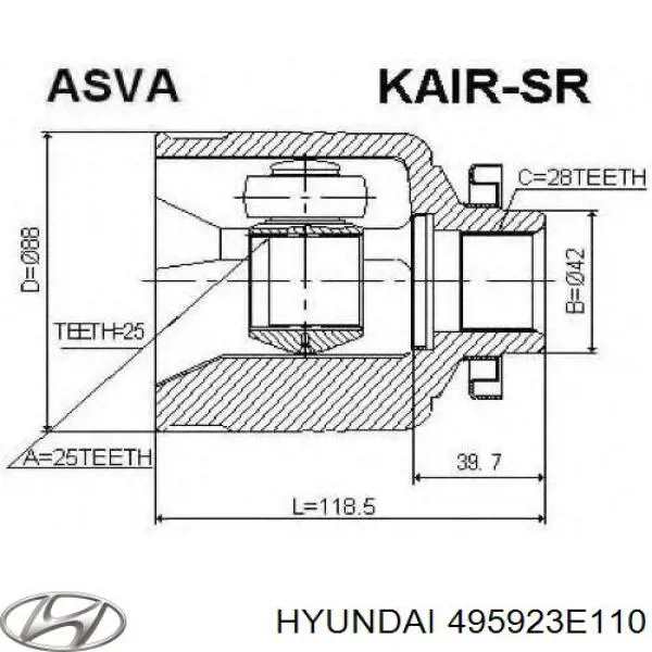 Купить 495923E110 Hyundai/Kia Шарнир угловых скоростей передний правый