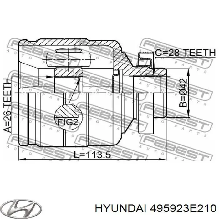 Шарнир привода внутренний Hyundai/Kia 495923E210 цена, от 114.58 USD