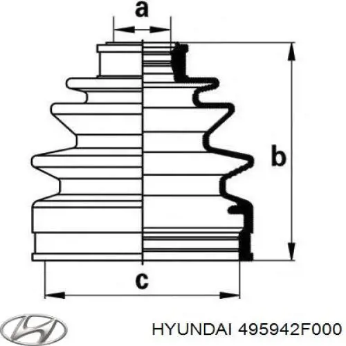 Пыльник ШРУСа внешний, правый Hyundai/Kia 495942F000 цена, от 4.95 USD