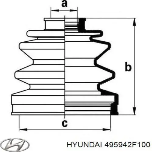 Пыльник ШРУСа наружный 495942F100 Hyundai/Kia
