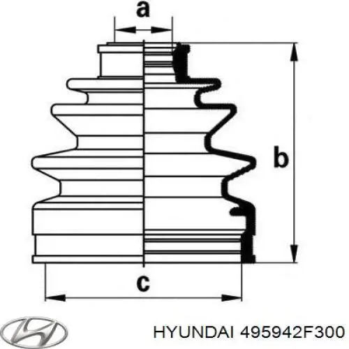 Пыльник ШРУСа внешний, правый Hyundai/Kia 495942F300 цена, от 10.77 USD