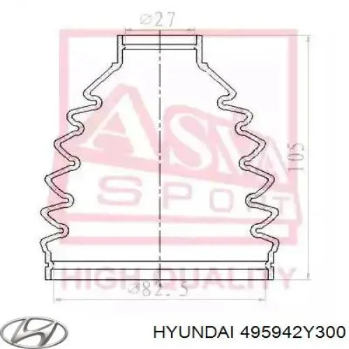 Пыльник ШРУСа внешний, правый Hyundai/Kia 495942Y300 цена, от 44.81 USD