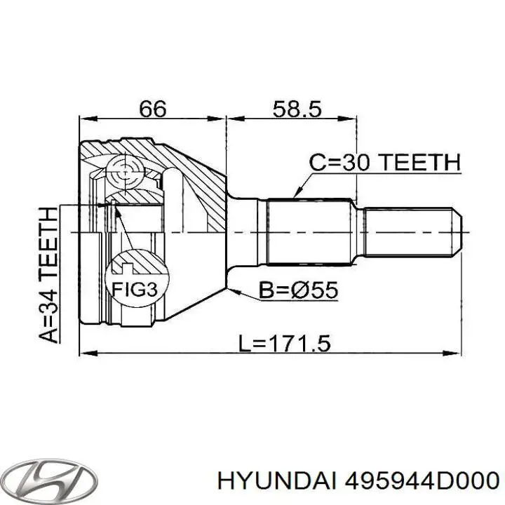 495944D000 Hyundai/Kia пыльник шруса передней полуоси наружный