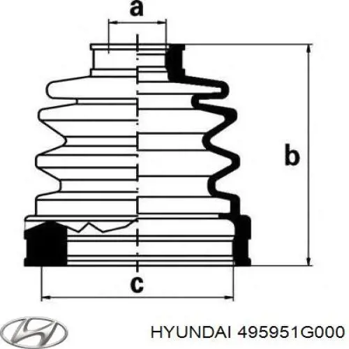 Купить 495951G000 Hyundai/Kia Пыльник ШРУСа внутренний, передней полуоси, правый