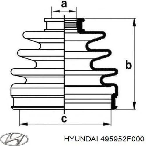 495952F000 Hyundai/Kia Пыльник ШРУСа передней полуоси внутренний