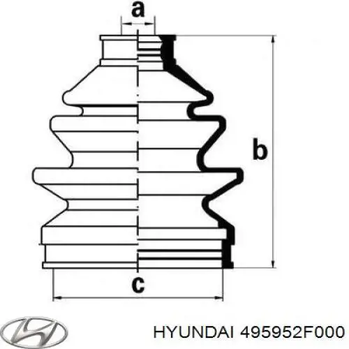 Пыльник шарнира угловых скоростей внутренний передний Hyundai/Kia 495952F000 цена, от 5.95 USD