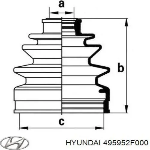 Купить 495952F000 Hyundai/Kia Пыльник гранаты внутренний, передней полуоси