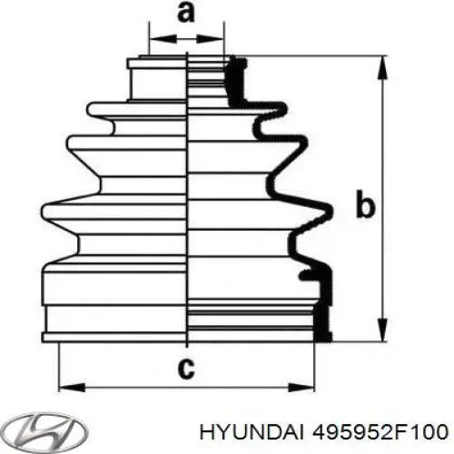 Пыльник ШРУСа внутренний 495952F100 Hyundai/Kia