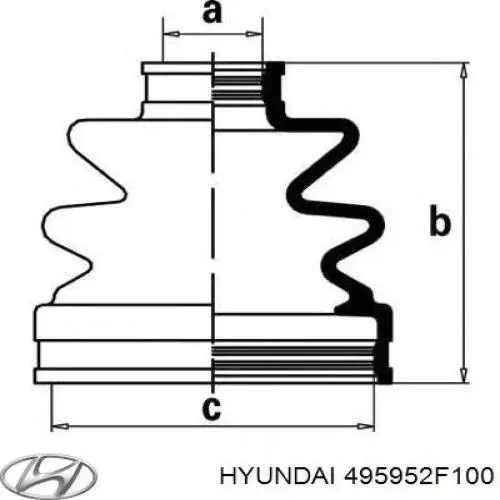 Пыльник шарнира угловых скоростей внутренний передний Hyundai/Kia 495952F100 цена, от 9.72 USD