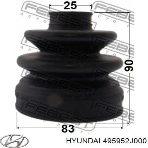 Пыльник шарнира угловых скоростей внутренний передний Hyundai/Kia 495952J000 цена, от 16.39 USD