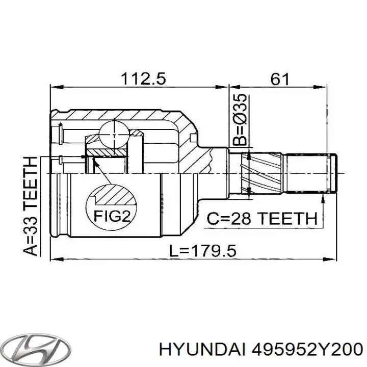 Пыльник шарнира угловых скоростей внутренний передний левый Hyundai/Kia 495952Y200 цена, от 15.93 USD