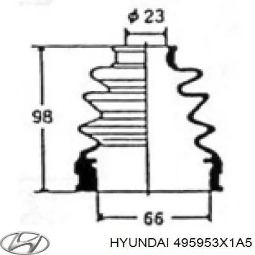 Пыльник ШРУСа передней полуоси внутренний левый на Hyundai Elantra MD