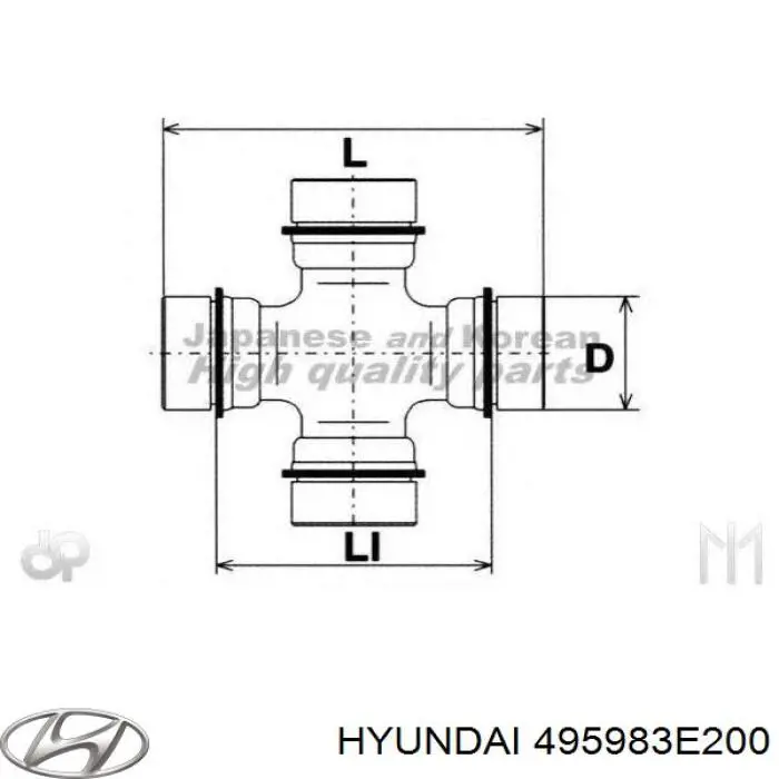 495983E200 Hyundai/Kia крестовина карданного вала заднего
