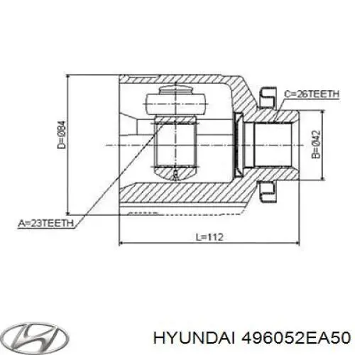Шарнир привода внутренний Hyundai/Kia 496052EA50 цена, от 114.39 USD