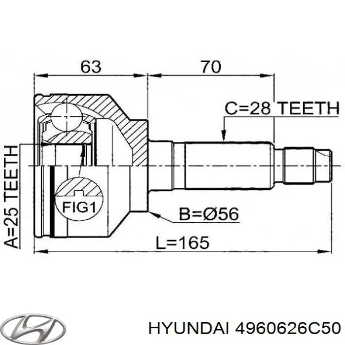 Пыльник ШРУСа наружный 4960626C50 Hyundai/Kia