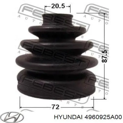 Купить 4960925A00 Hyundai/Kia Пыльник гранаты наружный, передний