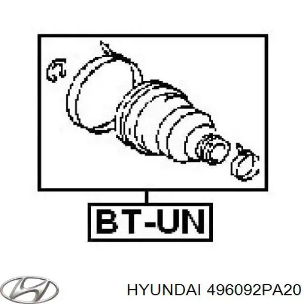 Пыльники ШРУСов передней полуоси, комплект Hyundai/Kia 496092PA20 цена, от 18.09 USD