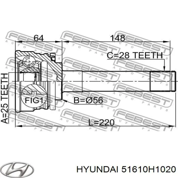 Левый привод Хундай Терракан HP (Hyundai Terracan)