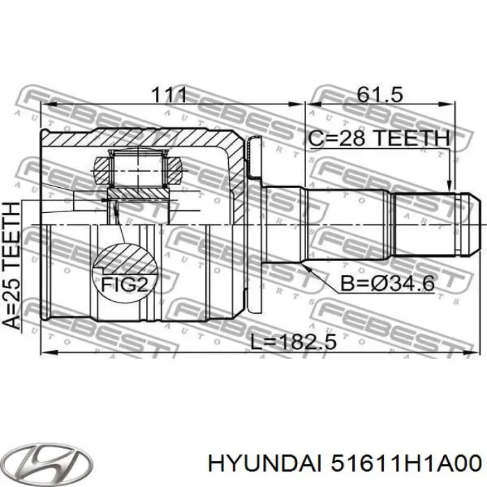 XX51611H1A00 Market (OEM) Граната внутренняя передняя левая