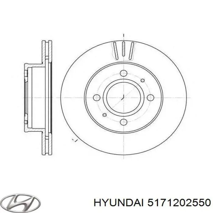 Передний тормозной диск Hyundai/Kia 5171202550