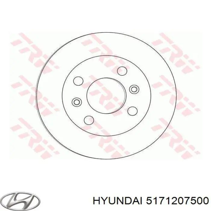 Передний тормозной диск Hyundai/Kia 5171207500