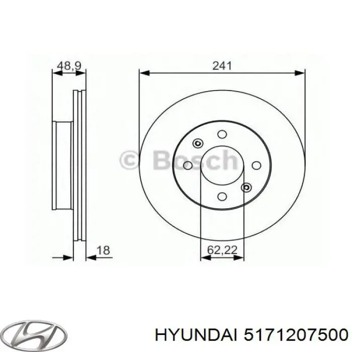 Тормоз дисковый передний Hyundai/Kia 5171207500 цена, от 29.20 USD